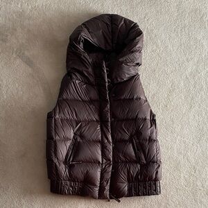 Faconnable Dark Brown Puffer Vest with Hood